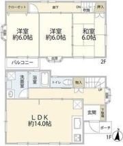 厚木市三田南1丁目貸家の間取り画像