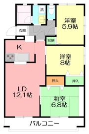 ル・ソレイユ弥勒寺の間取り画像