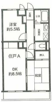 山洋ハイツの間取り画像