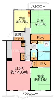 さがみ野パークハイツ（B棟）の間取り画像