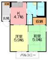 ハイツ大野屋 Aの間取り画像