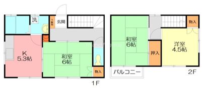 野地貸家の間取り画像