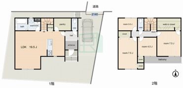 秦野市萩が丘 貸家の間取り画像