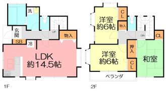 ひばりが丘戸建ての間取り画像