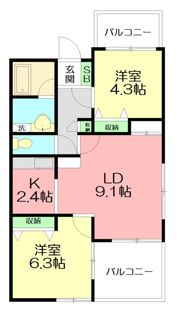 シャンテ伊勢原の間取り画像