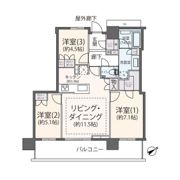 グレーシアタワーズ海老名ウエストの間取り画像