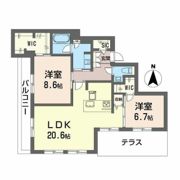 フェリビエ品濃町の間取り画像