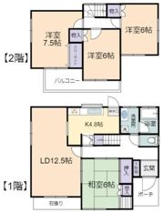毛利台三丁目貸家の間取り画像
