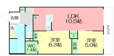 ベルビウ 中海岸の間取り画像