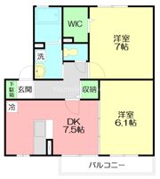 ローズコート開成Cの間取り画像