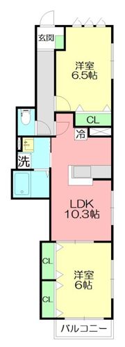 アンプリュム鵠沼海岸A棟の間取り画像