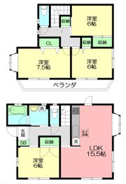 南矢名貸家の間取り画像