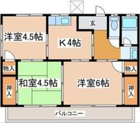 滝川荘Bの間取り画像