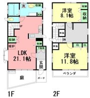 石田シャーウッド貸家の間取り画像