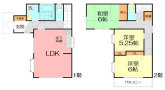杉久保南戸建の間取り画像