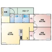 弥勒寺貸家Cの間取り画像