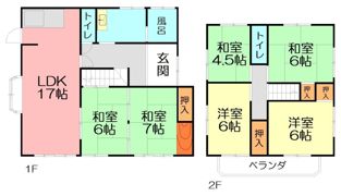 伊勢原石田貸家の間取り画像