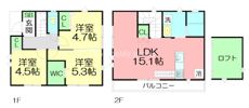 弥勒寺1丁目戸建の間取り画像
