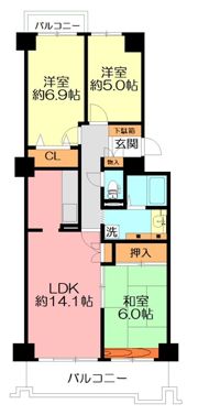 戸塚ハイライズC棟の間取り画像