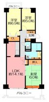 戸塚ハイライズC棟の間取り画像