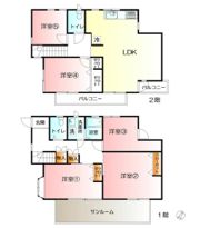 上倉田戸建ての間取り画像