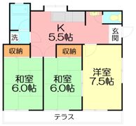 的場第2アパートの間取り画像