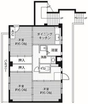 ビレッジハウス亀井野1号棟の間取り画像