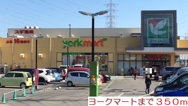 近くのヨークマートまで350m（徒歩5分）