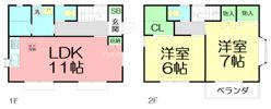 宮本貸家の間取り画像