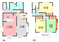 山西貸家の間取り画像