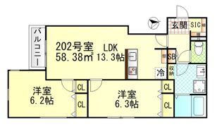ヴィラージュ戸塚弐番館の間取り画像