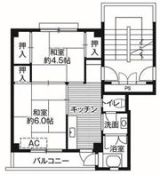 ビレッジハウス戸川2号棟の間取り画像