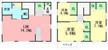 譲原貸家の間取り画像