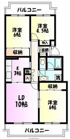 テレパレス伊勢原6号棟の間取り画像