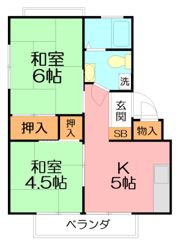 サニーサイド大磯Bの間取り画像
