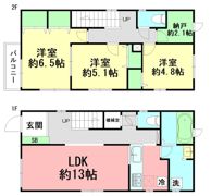 茅ヶ崎市香川6丁目戸建A棟の間取り画像