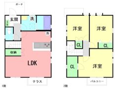 うすい貸家の間取り画像