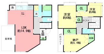 矢部町戸建の間取り画像