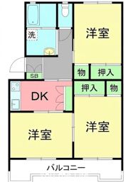 汲沢西団地1号棟の間取り画像