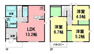 田谷町貸家の間取り画像