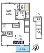 UNA BELLA ZONA Dの間取り画像