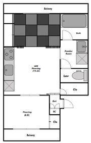 大六天マンションの間取り画像