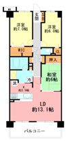 グランシティパレ・ド・リヴァージュ（0006041）の間取り画像