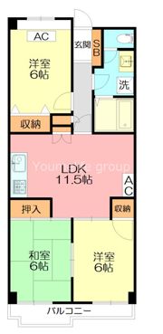 サンプラザ湘南の間取り画像