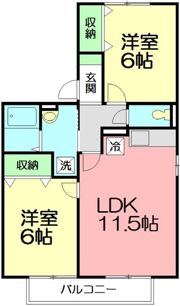 サンローズ鵠沼Aの間取り画像