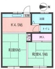 平塚市 山下 賃貸アパートの間取り画像