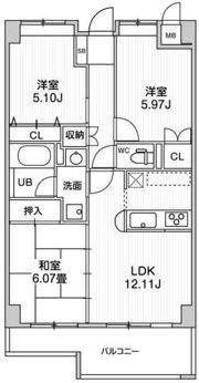 コスモリード本厚木の間取り画像