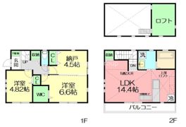 弥勒寺1丁目戸建の間取り画像