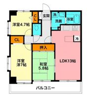 ラ・ヴィラヴェルデ平塚の間取り画像