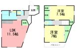 羽鳥3丁目貸家の間取り画像